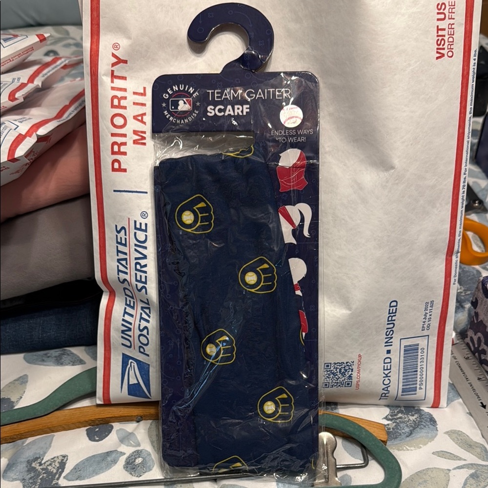 MLB Milwaukee Brewers Blue Gaiter Scarf with Logo